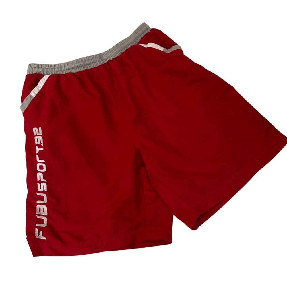 Fubu Sport‎ 92 Swim Board Shorts Mens L Red Casual Pool Swim Vacation Beach